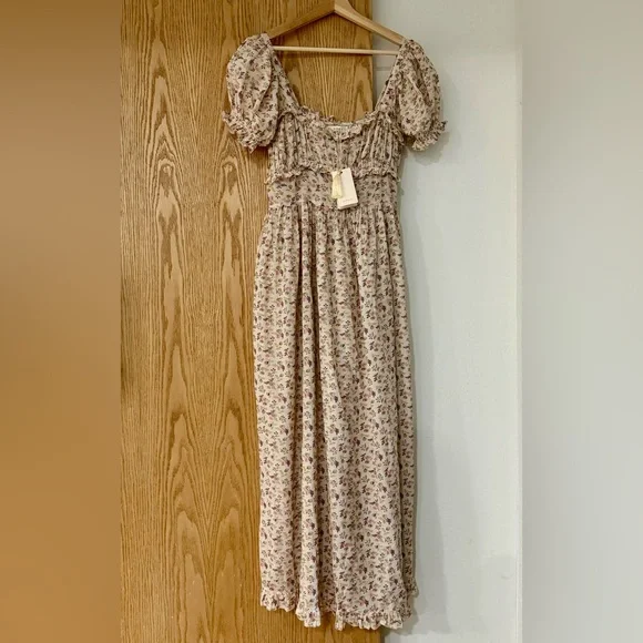 Doen Gia Dress in feathered floral size S NWT